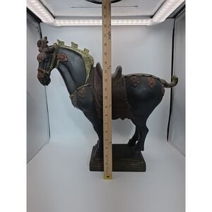 18" Tang Horse Black Gold Resin